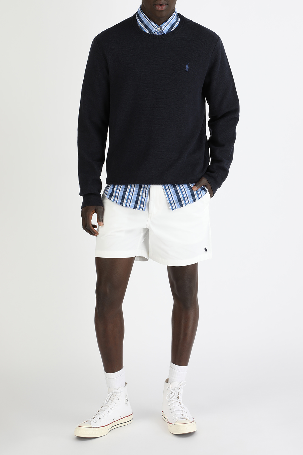 Cotton Flat Shorts in White POLO RALPH LAUREN